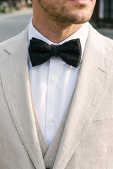 Papillon da uomo in tweed nero