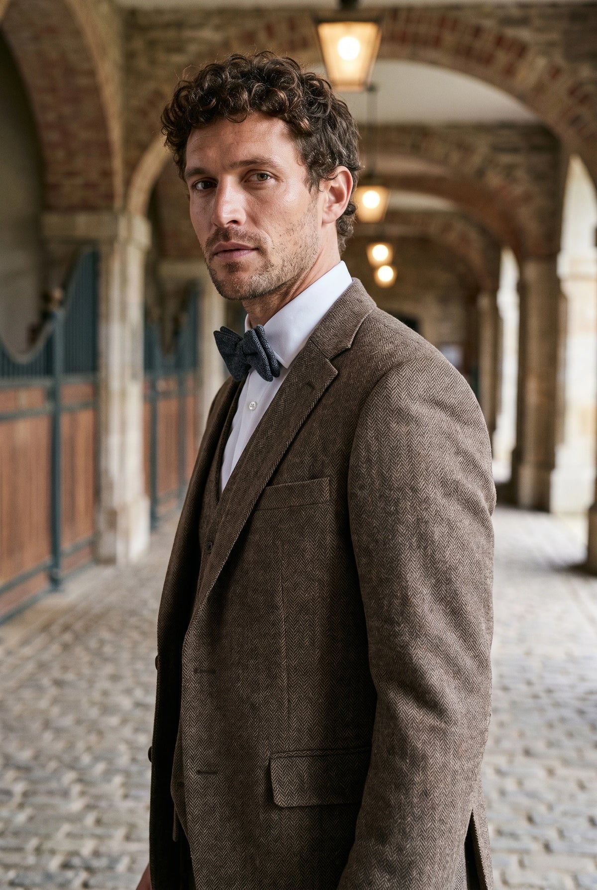 Papillon da uomo in tweed nero