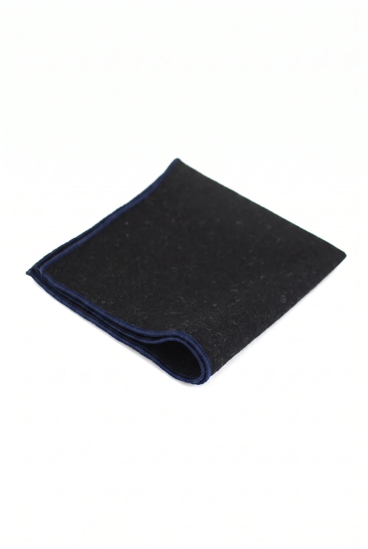 Fazzoletto da taschino da uomo in misto lana tweed nero