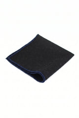 Fazzoletto da taschino da uomo in misto lana tweed nero