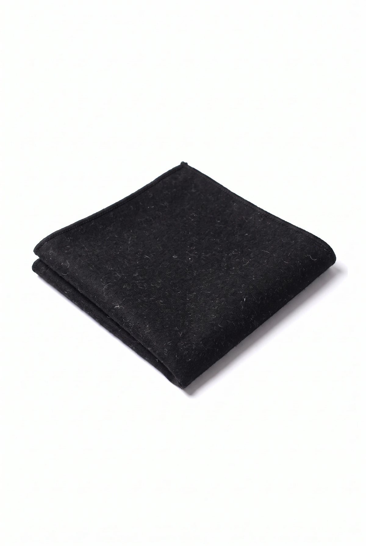 Fazzoletto da taschino da uomo in misto lana tweed nero