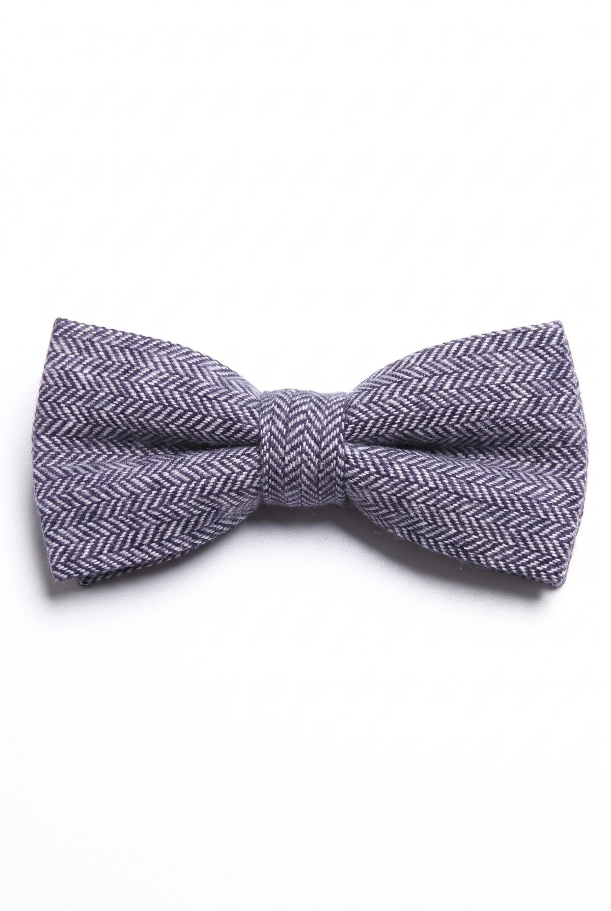 Papillon da uomo in tweed blu a spina di pesce