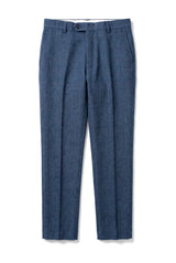 Dion - Pantaloni da uomo in tweed a spina di pesce blu
