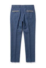 Dion - Pantaloni da uomo in tweed a spina di pesce blu