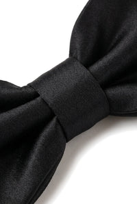 Set regalo con papillon, fazzoletto da taschino e gemelli da uomo, colore nero