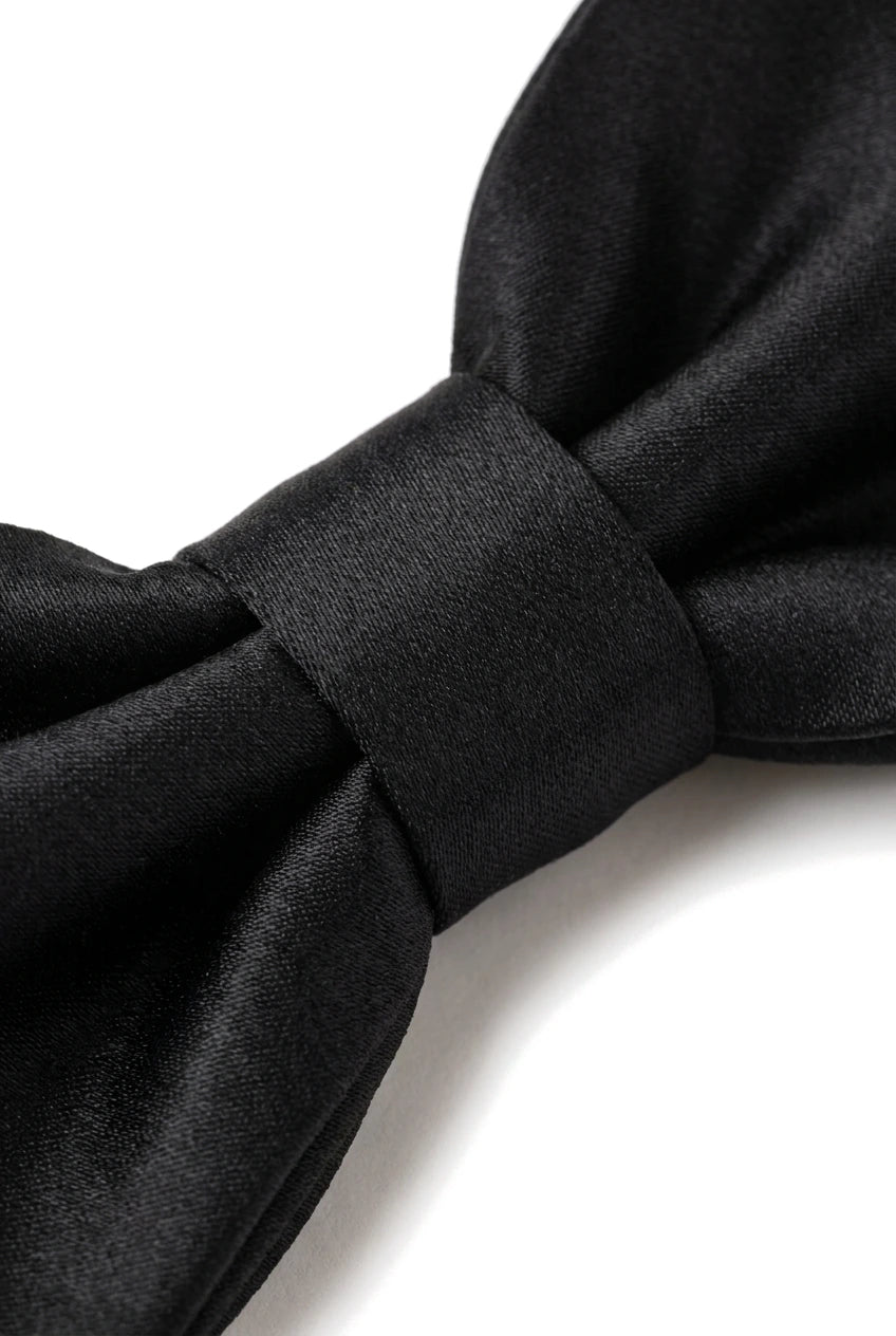 Set regalo con papillon, fazzoletto da taschino e gemelli da uomo, colore nero