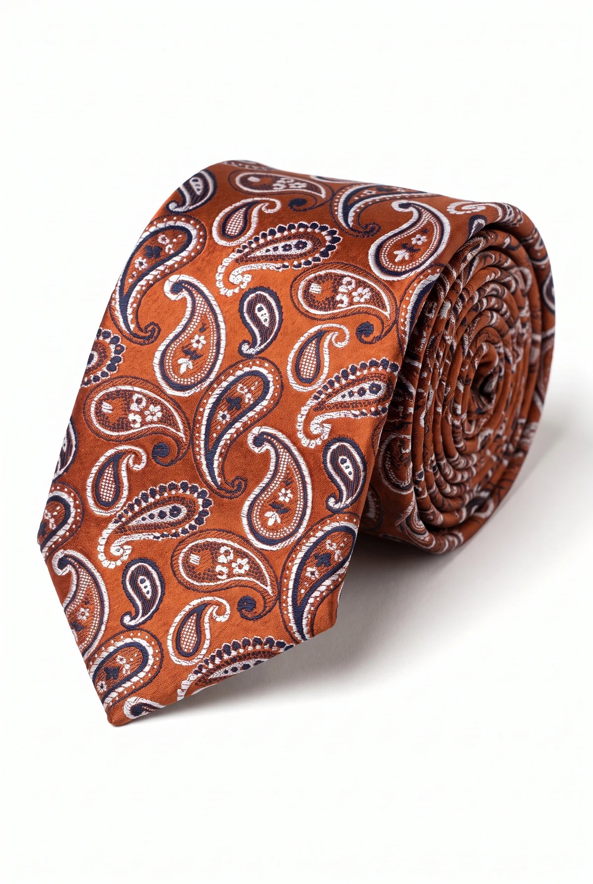 Cravatta da uomo color bronzo con motivo paisley