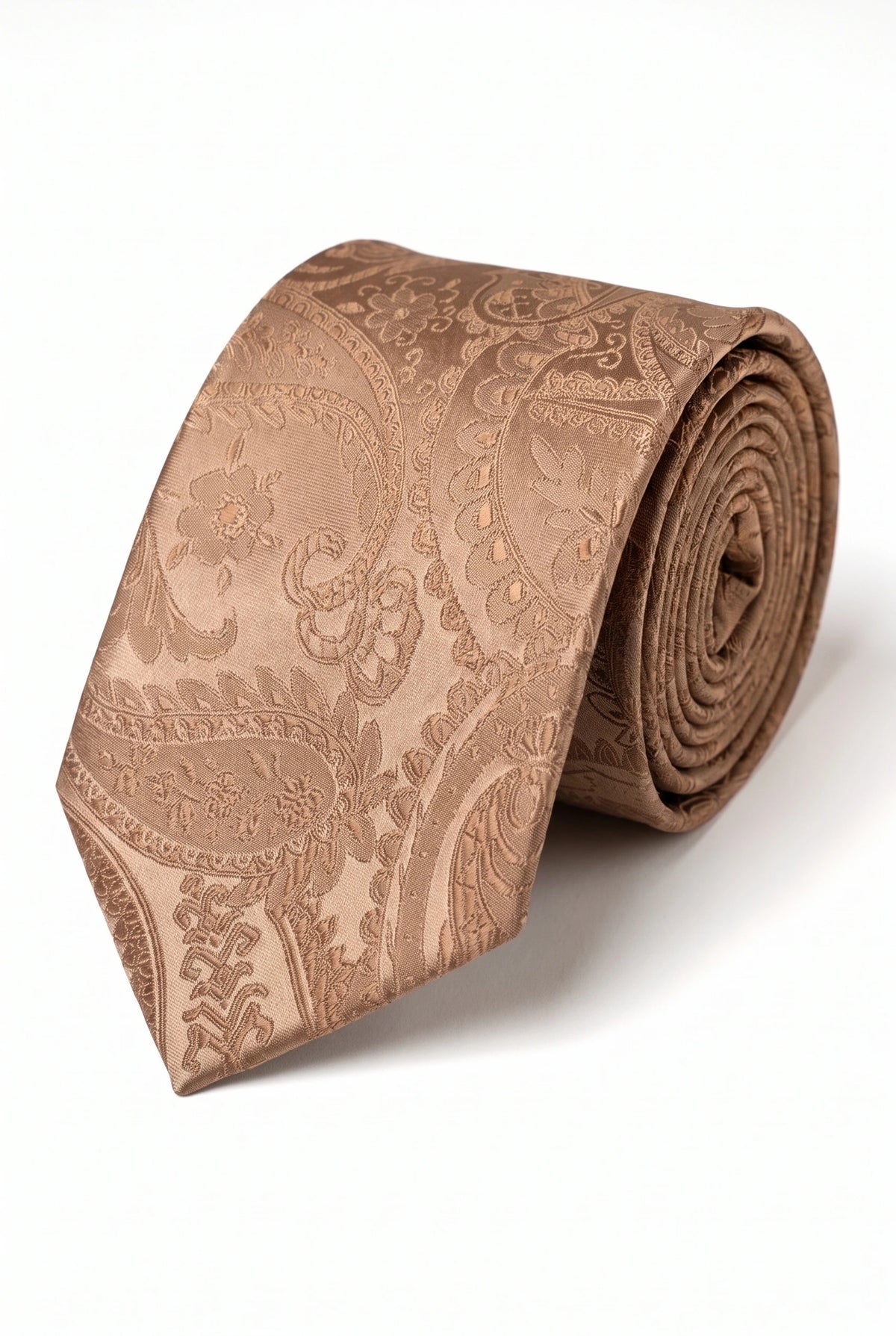 Set regalo con cravatta da uomo color bronzo con motivo paisley
