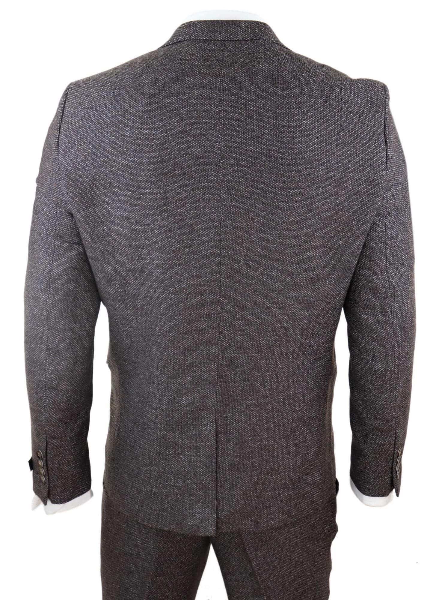 Mens Brown 3 Piece Suit with Double Breasted Waistcoat