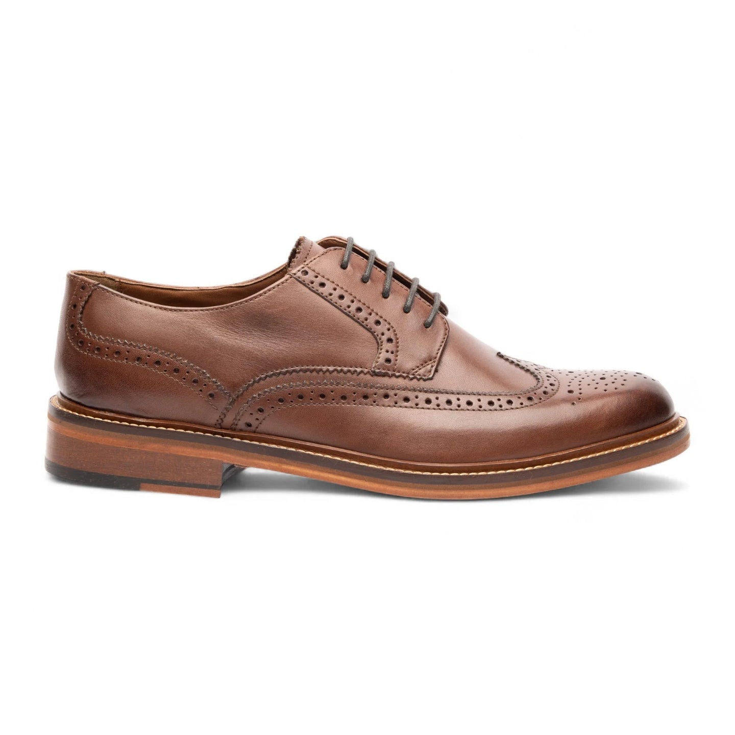 Scarpe eleganti brogue da uomo in pelle marrone