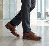 Scarpe eleganti brogue da uomo in pelle marrone