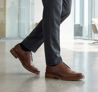 Scarpe eleganti brogue da uomo in pelle marrone