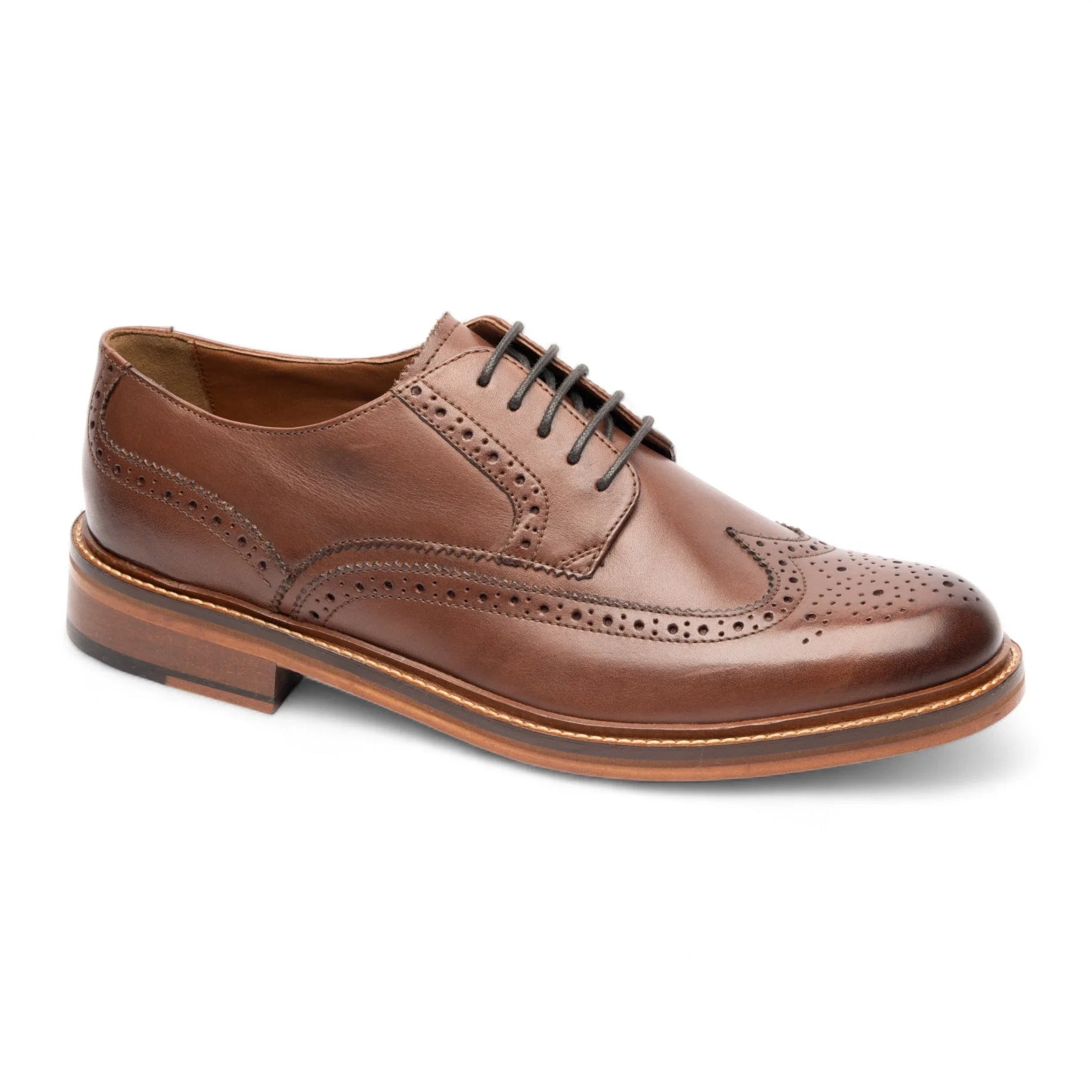 Scarpe eleganti brogue da uomo in pelle marrone