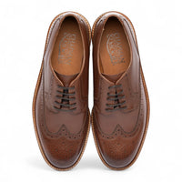Scarpe eleganti brogue da uomo in pelle marrone