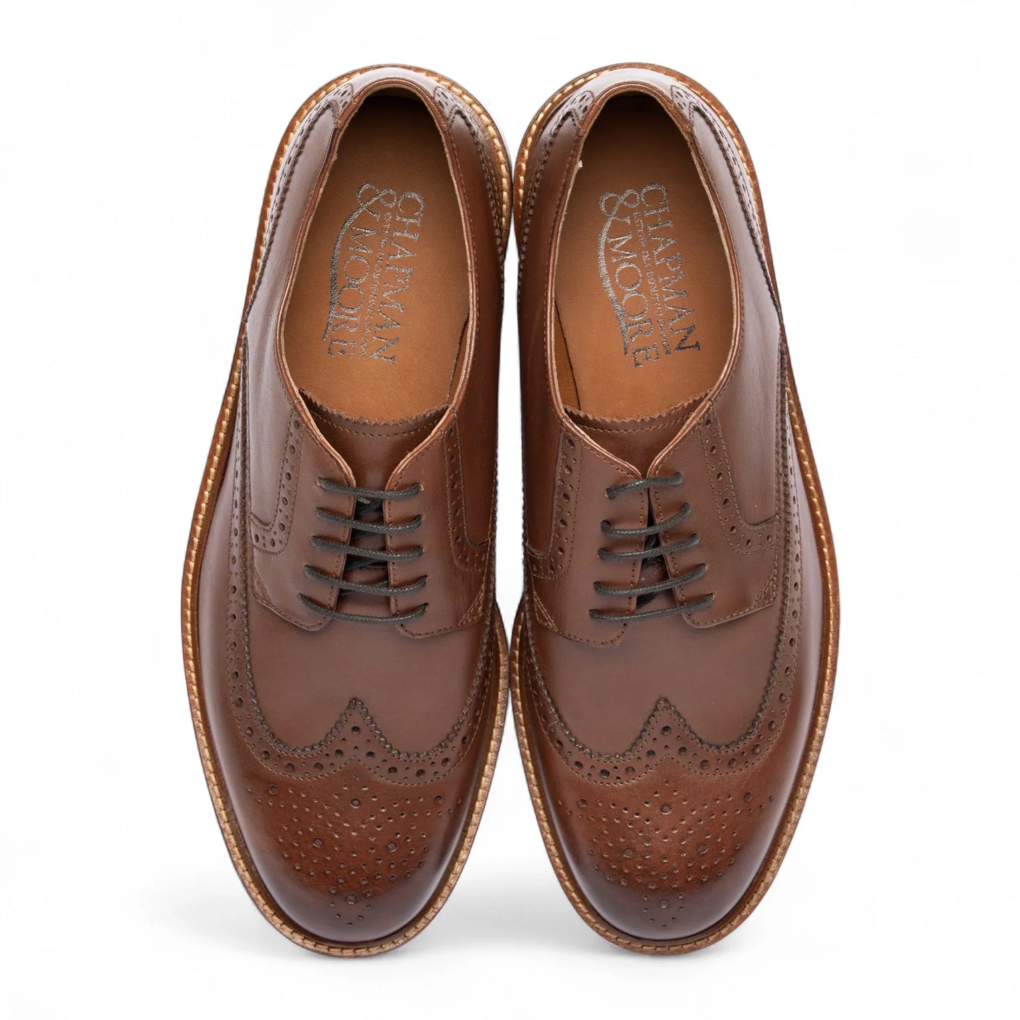 Scarpe eleganti brogue da uomo in pelle marrone