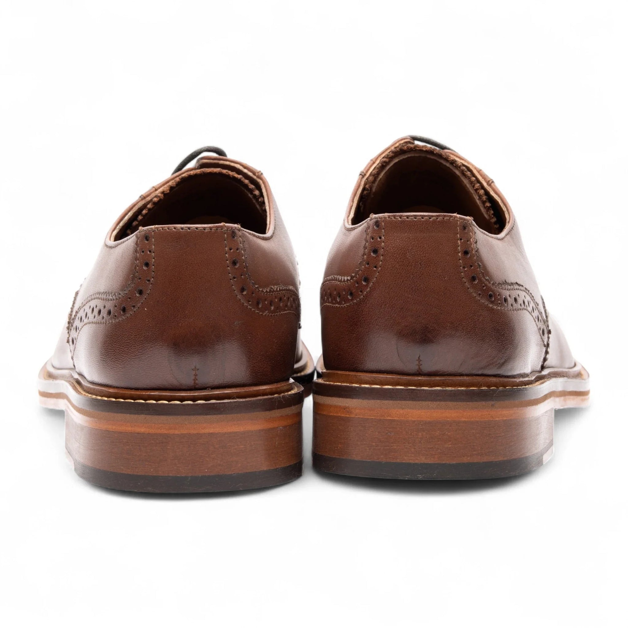 Scarpe eleganti brogue da uomo in pelle marrone