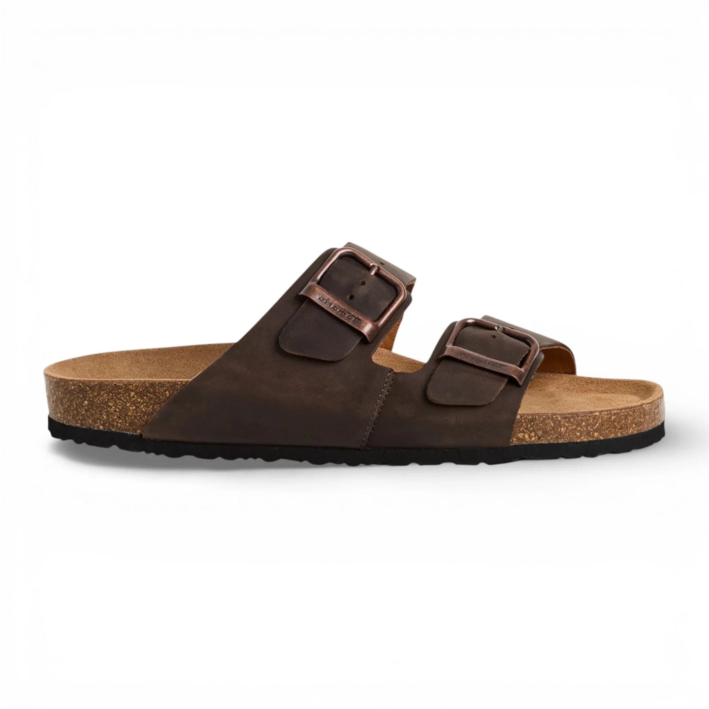 Sandali da uomo in pelle marrone con plantare slip-on