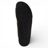 Sandali da uomo in pelle marrone con plantare slip-on