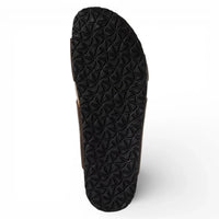 Sandali da uomo in pelle marrone con plantare slip-on