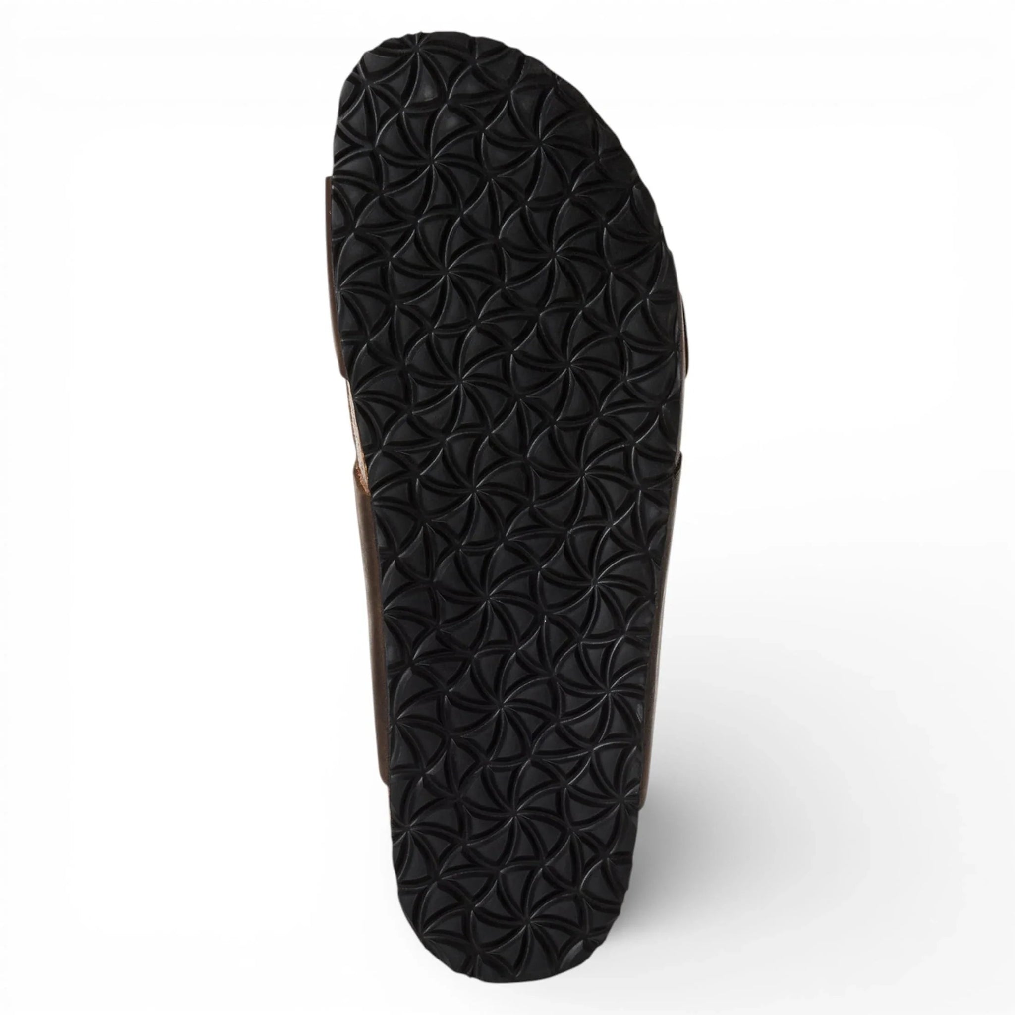 Sandali da uomo in pelle marrone con plantare slip-on