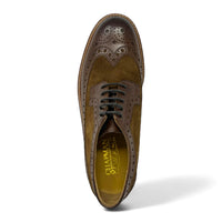 Scarpe brogue da uomo in pelle scamosciata marrone