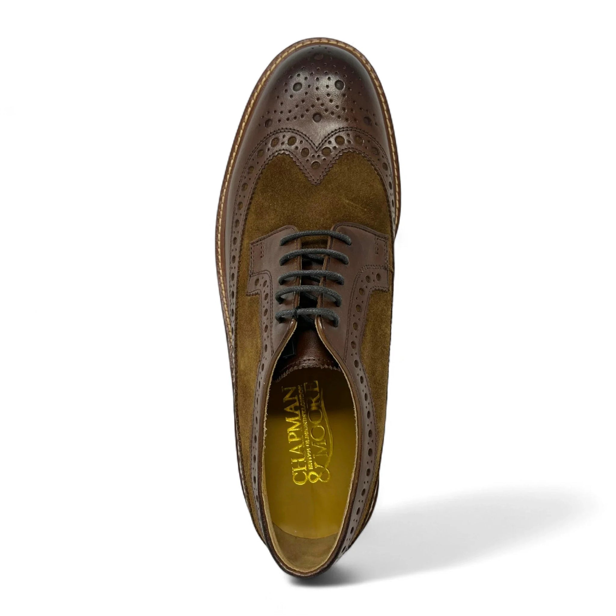 Scarpe brogue da uomo in pelle scamosciata marrone