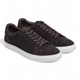 Sneakers casual da uomo in pelle scamosciata marrone con lacci