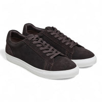 Sneakers casual da uomo in pelle scamosciata marrone con lacci