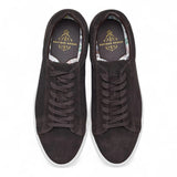 Sneakers casual da uomo in pelle scamosciata marrone con lacci