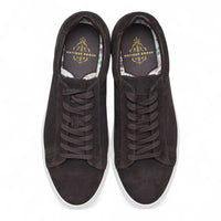 Sneakers casual da uomo in pelle scamosciata marrone con lacci