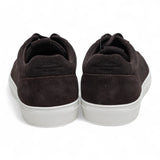 Sneakers casual da uomo in pelle scamosciata marrone con lacci