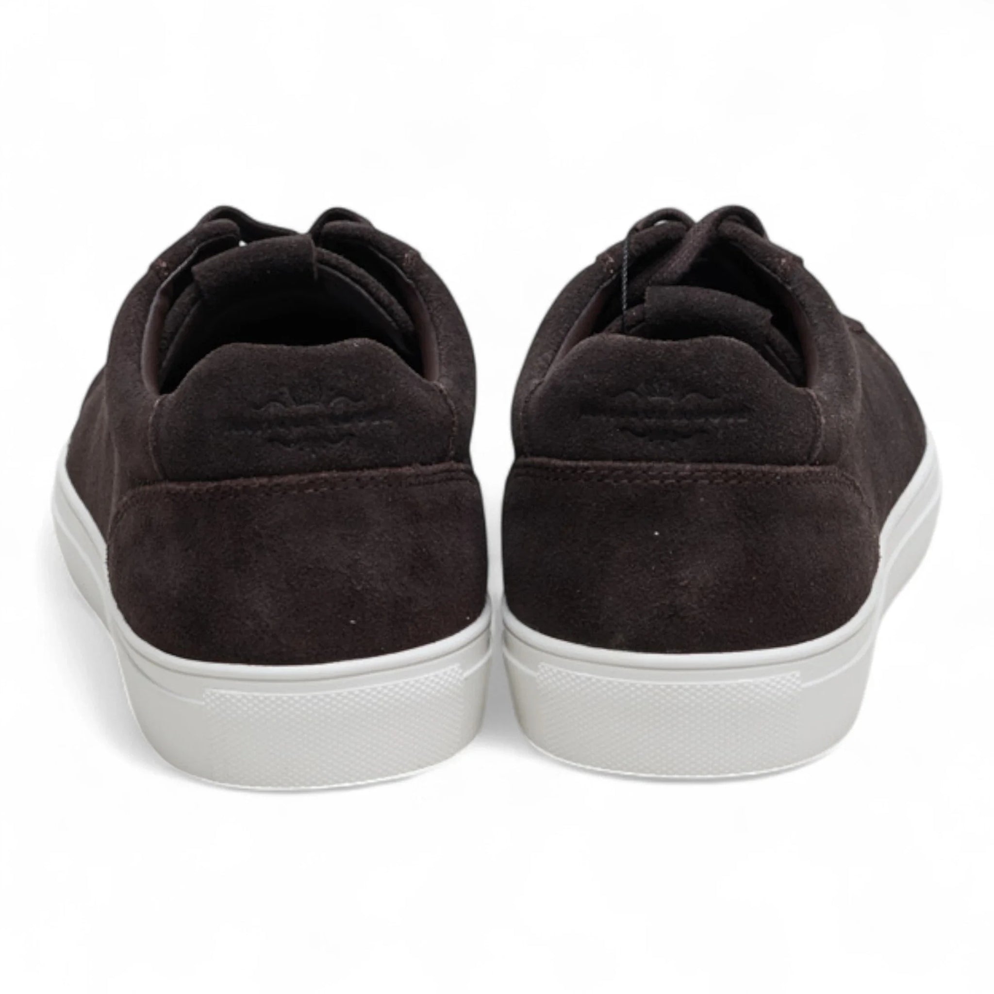 Sneakers casual da uomo in pelle scamosciata marrone con lacci