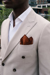 Fazzoletto da taschino da uomo in tweed marrone