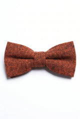 Papillon da uomo in misto lana tweed marrone