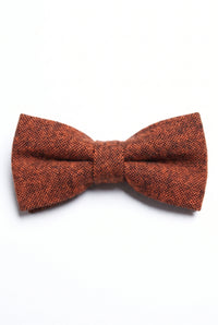 Papillon da uomo in misto lana tweed marrone