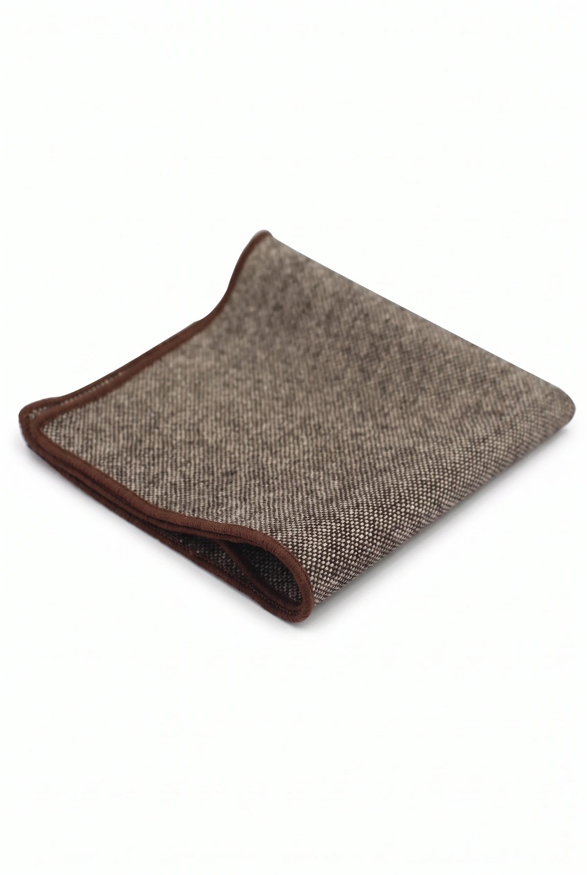 Fazzoletto da taschino da uomo in misto lana tweed marrone