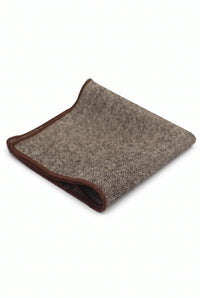 Fazzoletto da taschino da uomo in misto lana tweed marrone