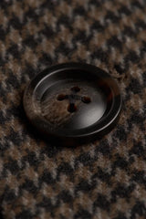 Cappotto da uomo in tweed pied de poule in misto lana marrone