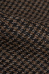 Cappotto da uomo in tweed pied de poule in misto lana marrone
