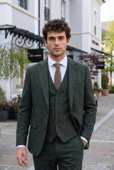 Cravatta da uomo in tweed di misto lana marrone