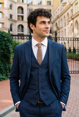 Cravatta da uomo in tweed di misto lana marrone