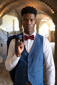 Papillon da uomo in maglia color bordeaux