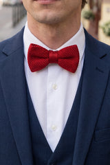 Papillon da uomo in maglia color bordeaux