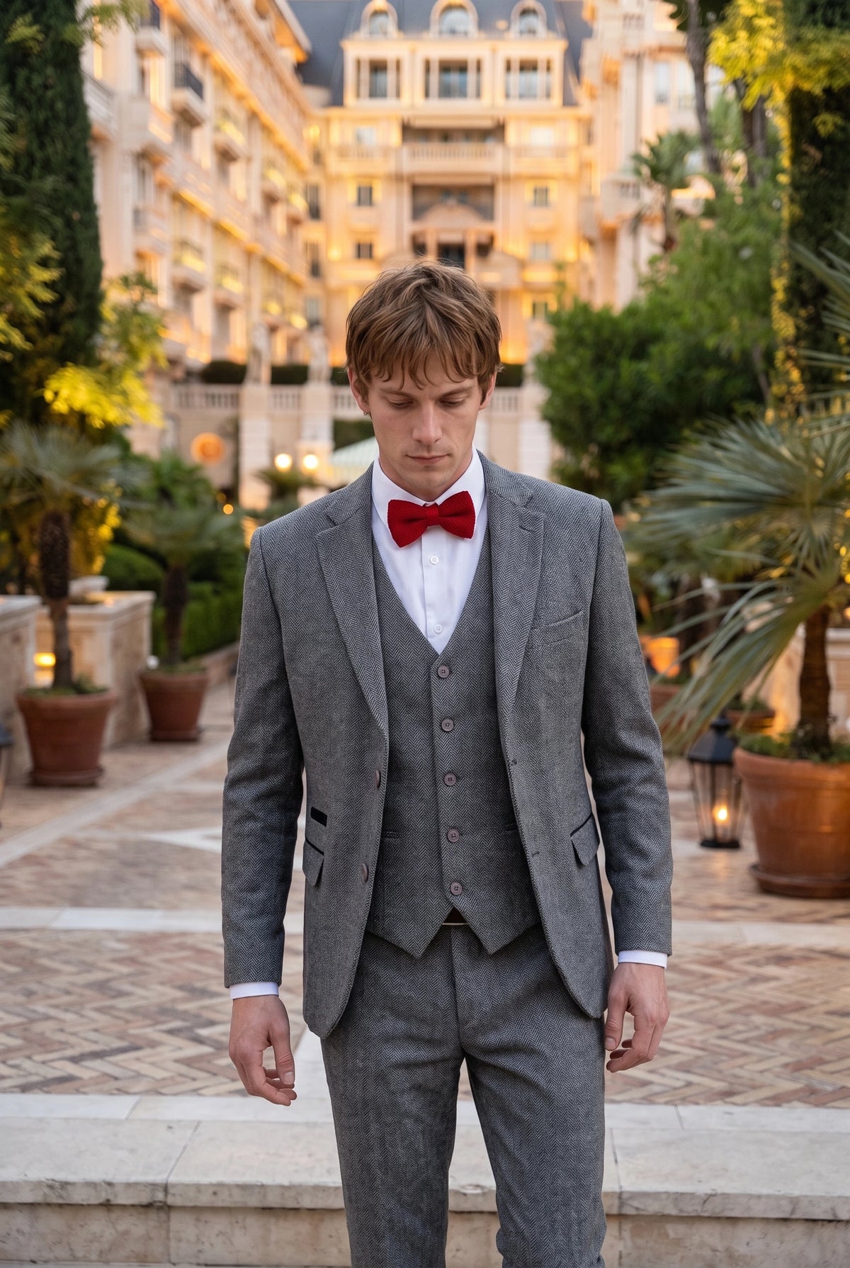 Papillon da uomo in maglia color bordeaux