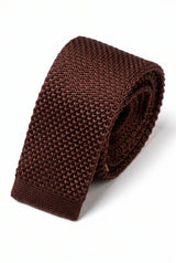 Cravatta da uomo in poliestere a maglia color bordeaux