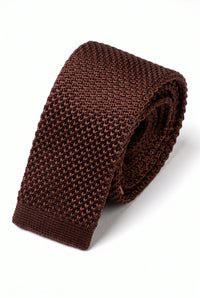 Cravatta da uomo in poliestere a maglia color bordeaux