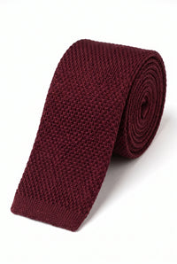 Cravatta da uomo in maglia bordeaux