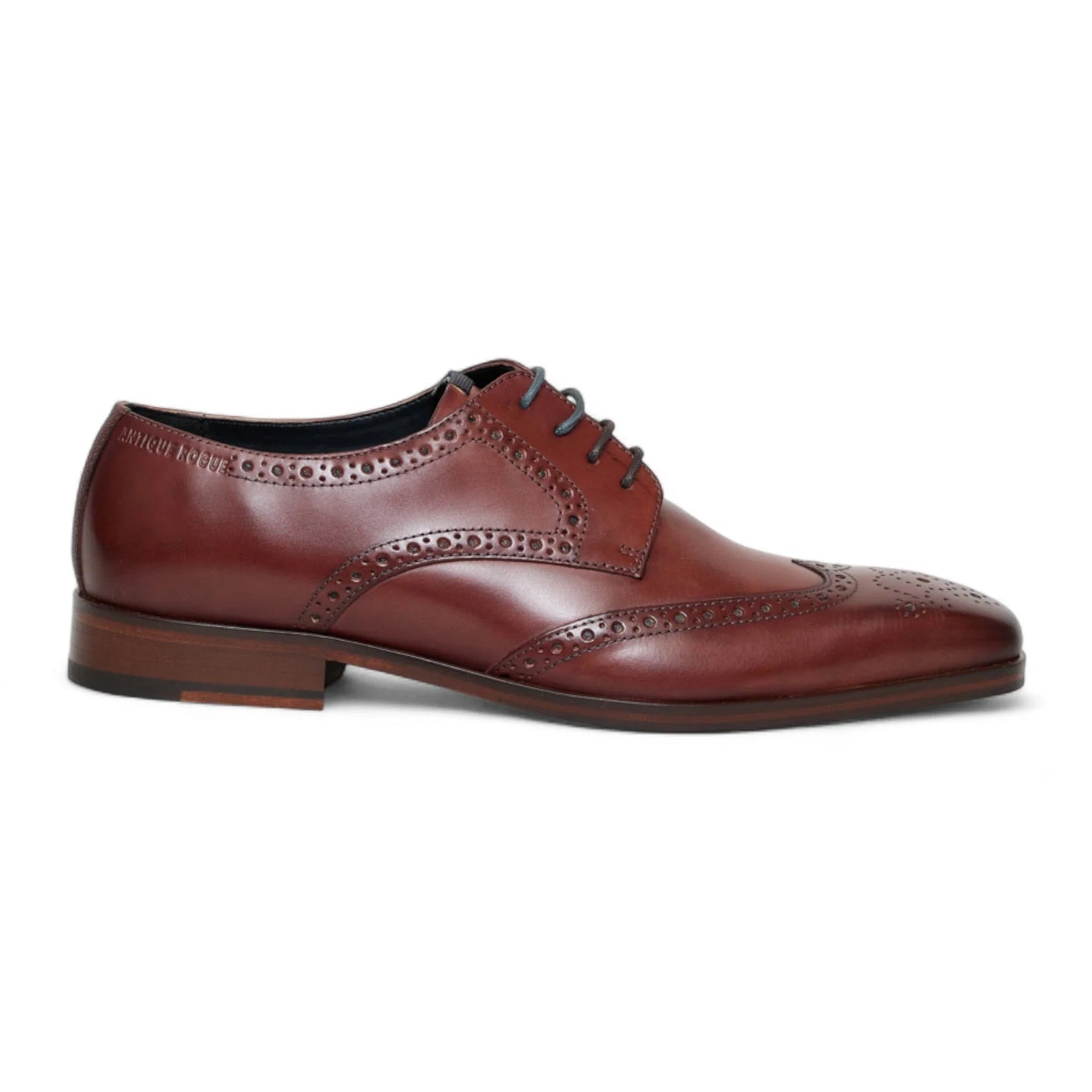 Scarpe stringate brogue classiche da uomo in pelle bordeaux