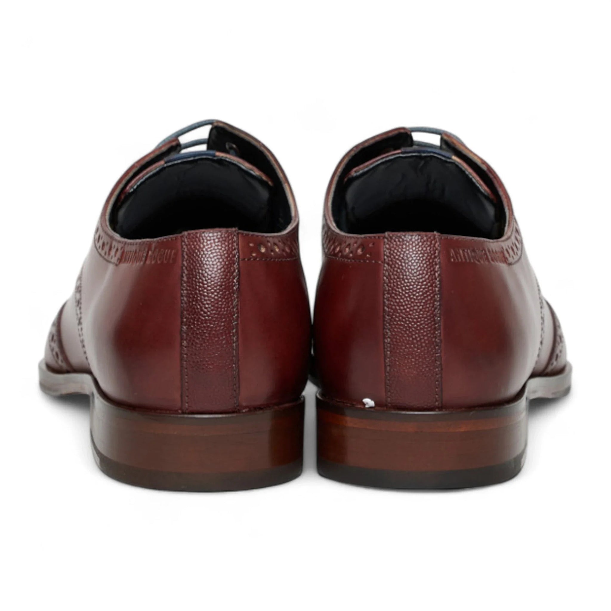 Scarpe stringate brogue classiche da uomo in pelle bordeaux