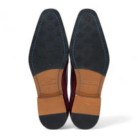 Scarpe stringate brogue classiche da uomo in pelle bordeaux